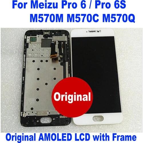Super AMOLED Original Glass Sensor For Meizu Pro 6S Pro 6 LCD Display Touch Screen Digitizer Assembly with Frame Phone Pantalla