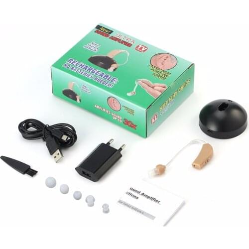 Rechargeable ear hearing aid mini device ear amplifier digital hearing aids behind the ear for deaf elderly acustico EU/US plug