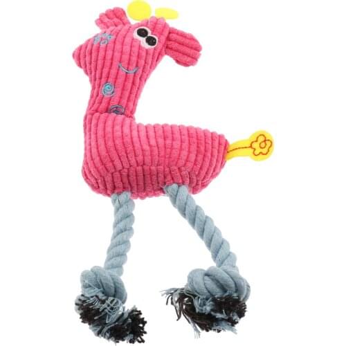 Squeak Plush Dog Cat Toy Puppy Chew Toy Teeth Clean Doll Ropes Toy