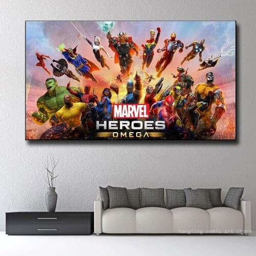 Marvel Superhero Avengers Hulk Spiderman Captain America HD Print Poster Canvas Painting Living Room Bedroom Decoration Painting