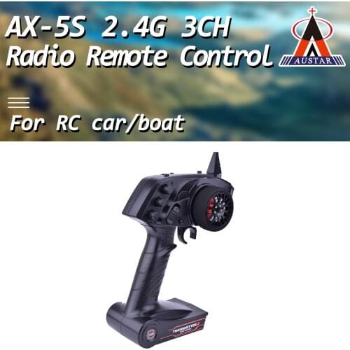 AUSTAR AX5S 2.4G 3CH Radio Remote Control Transmitter with Receiver for RC Car Boat Super Active Passive Anti-jamming