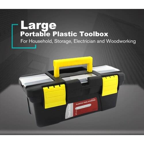 S/M/L Portable Plastic Hardware Toolbox Household Multifunction Maintenance Toolbox Car Storage Box Anti-Fall Box Tool Case