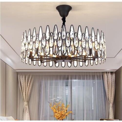 Postmodern light luxury crystal living room chandelier modern simple bedroom dining room lamp personalized family set LED lamps