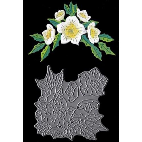 Christmas Holly Flower Bouquet Die Metal Cutting Dies Stencil for DIY Scrapbooking Album Emboss Paper Card Decorative Template