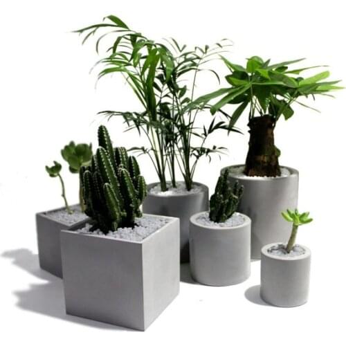 Silica gel silicone concrete molds Square shapes three size geometric flower pots Cement planter 3d vase mould