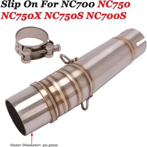 Slip On For Honda NC700 NC750 NC750X NC750S NC700S Motorcycle Exhaust System Escape Modify Middle Link Pipe Connect 51mm Muffler