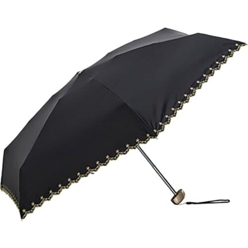 UV Sun Umbrella Pocket Mini Umbrella Women Embroidered Umbrella Sun Protection and Ultraviolet Protection Parasol