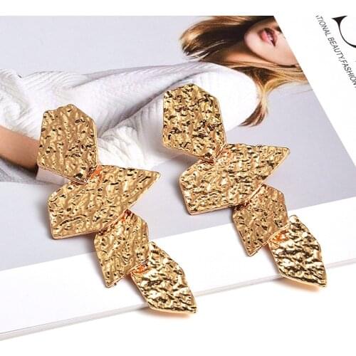 Wholesale Hanging Gold Metal Dangle Long Drop Earrings Fine Jewelry Accessories Fashion Pendientes Bijoux For Women Christmas