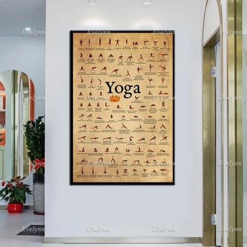 Yoga | Lyengar Yoga Asanas Vintage Poster,Yoga Lovers Prints, Yoga Girl Vintage Poster, Home Decor, Wall Art Canvas Unique Gift