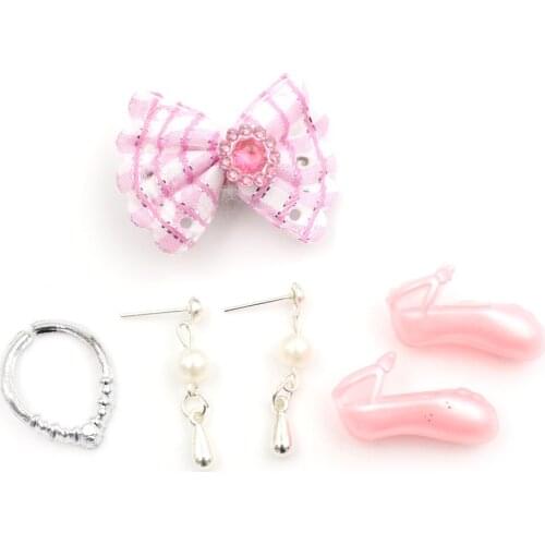 1 Set For Doll Birthday Gift Earring Doll Jewelry Necklace Shoes Headclip