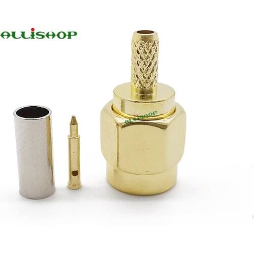 10Pcs SMA Male Connector RF Adapter SMA male plug crimp RG174 RG316 LMR100 cable SMA Male Plug RF Connector