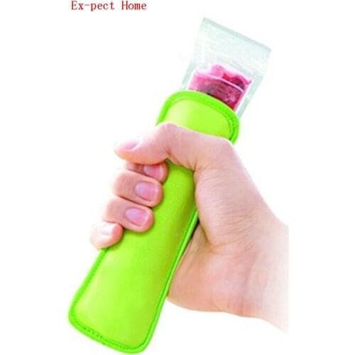 100pcs/lot Popsicle Holders Pop Ice Sleeves Freezer Pop Holders Ice Lolly, Ice Block 8x16cm 10 color