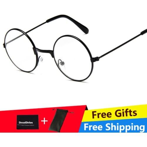 2022 Round Spectacles Glasses Frames Eyewear Kids With Clear Lens Myopia Optical Transparent Glasses For Children Boys Girls D06