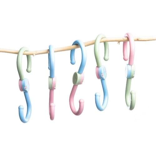 3pcs/lot High Quality Swivel 360 Rotating Resin S Shaped Hooks Multifunctional Clothes Towel Hanger Hooks For Closet OK 0859