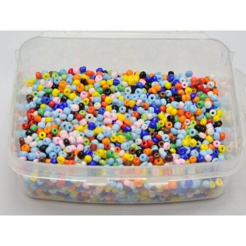 5000 Opaque Glass Seed Beads 2mm (10/0) Mixed Colour + Storage Box