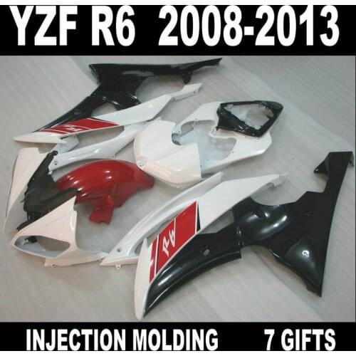 7 gifts body kit for 2008 - 2013 YAMAHA R6 fairings factory outlet 08 09 10 11 12 13 YZF R6 white red black fairing kits SED74