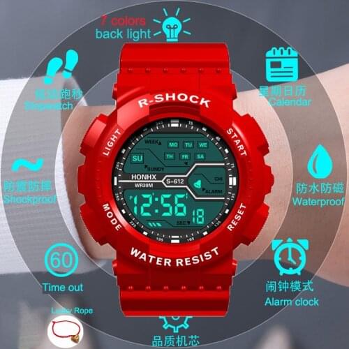 Cool Luminous Waterproof Sport Digital Sports Kids Watch Mens Boy Stopwatch Date Alarm Clock Silicone Strap Military Wristwatch