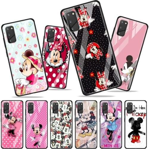 Cute Minnie Mouse Girls Tempered Glass Cover For Samsung Galaxy A01 A11 A21S A21 A31 A41 A51 A71 A81 A91 Phone Case