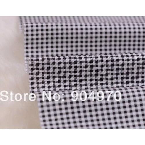 BLACK Quilting Bedding Patchwork Checks Plaid fabric Baby Fabric cotton Textile kids 100% cotton fabric 160cmX50cm Lattice