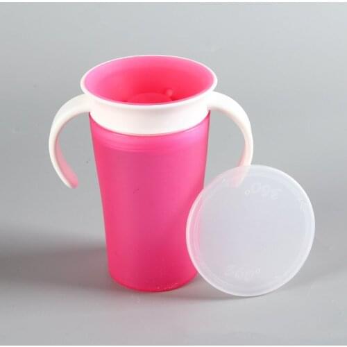Baby Learning Drinking Cup 360 Degree Water Milk Straw Bottle with Handle Leak-proof Safe Learn Drink Training Cup
