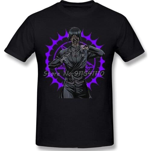Men Clothing Black Butler Ciel Phantomhive Anime Series Anime T-Shirt Purple Round Fashion Short Sleeve