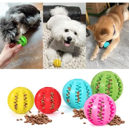 Pet Toys 5CM Dog Toys Interactive Elasticity Ball Natural Rubber Leaking Ball Tooth Clean Ball Cat Dog Chew Interactive Toys