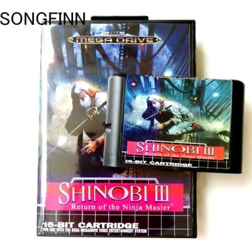 16 bit MD Memory Card With Box for Sega Mega Drive for Genesis Megadrive - Shinobi 3