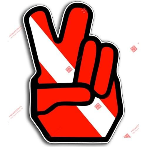 Creative Car Scuba Diver Down Peace Sign Love Sticker Dive Flag Cup Car Window Bumper Decal Car Decal Decoration Laptop