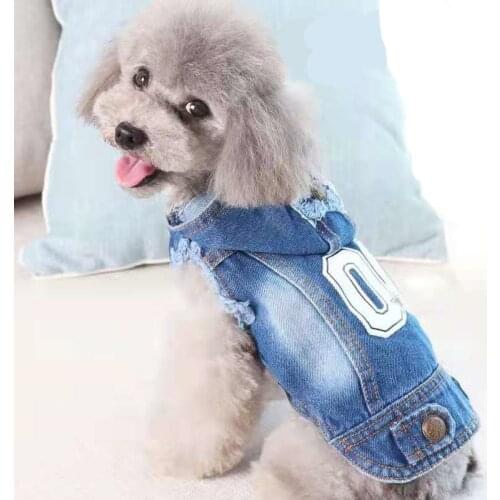 Summer Dog Clothes Denim Jumpsuit Cats Jeans Dog Hoodies Pants Shih Tzu Yorkie Puppy Clothing Poodle Pomeranian Pet Outfit Coat