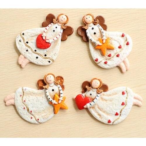 Resin Angel Fridge Magnet Love Heart Star Magnetic Sticker Finishing Message Paper Decorating Festive Refrigerator of Magnet