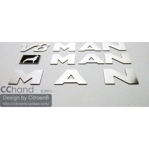Metal Logo set for 1/14 Tamiya RC truck man CC hand