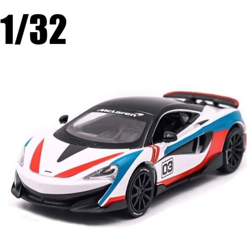 Simulation 1/32 Alloy Die Cast McLaren 600LT Racing Car Model Toy Sound Light Pull Back Collection Sports Car Vehicle Boys Toys