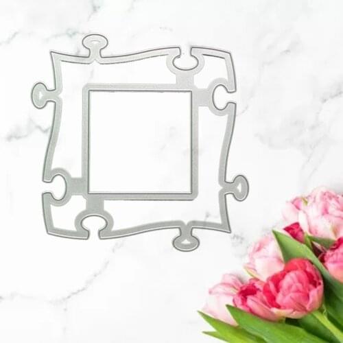 Puzzle Border Model Carbon Steel Cutting Dies DIY Scrapbooking Photo Album Embossing Paper Cards Making Stencil Decorative Card