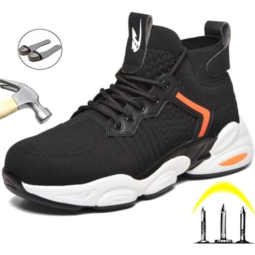 2021 New Work Sneakers Male Steel Toe Shoes Puncture Proof Safety Shoes Boots Protective Work Shoes Lightweight Men Shoes 47 48