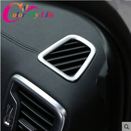 2Pcs/Set Stainless Steel Air Vent Trim Sequins Air Conditioner Outlet Sticker Air Vent Sticker for Kia Sportage Kx5 QL 2016 2017