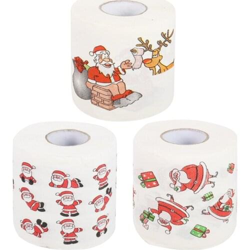 New Year Gifts 22m/Roll Santa Claus Reindeer Christmas Toilet Paper Christmas Decorations for Home Xmas Natale Noel Navidad 2021