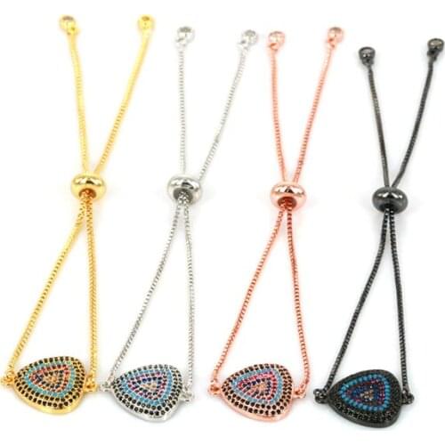 New Simple Luxury Jewelry Women Bracelet Fashion Chain Bracelets Charm Micro Pave CZ Zircon Eyes Bracelet For Women Gift