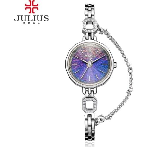 Small Julius Womens Watch Japan Quartz Hours Fine Fashion Dress Stainless Steel Chain Bracelet Girl Christmas Gift Box 980