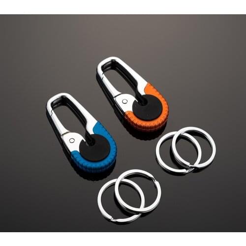 New Durable Keychain Hook Stainless Steel Buckle Outdoor Carabiner Climbing Tools Double Ring Car Fishing Keychain Keyring