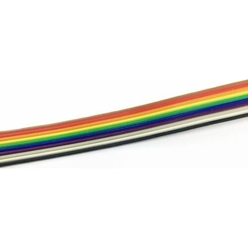 2m/lot Rainbow Ribbon Cable 10P 14P 16P 20P 26P 34P 40P 50P Flat Color Wire 1.27mm Spacing Pitch
