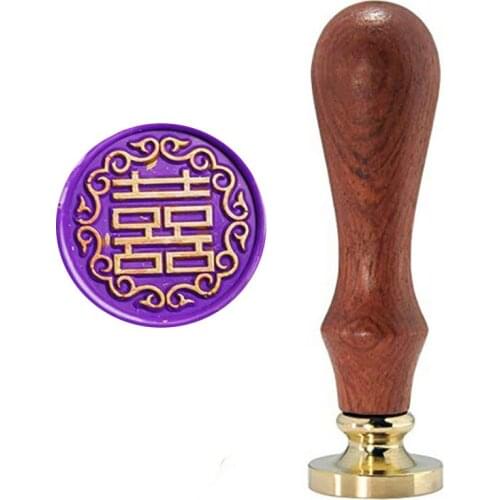 Vintage Chinese Double Happiness Wedding Wax Sealing Stamp Arts Crafts Wax Seal Stamp Metal Stamp Wedding Invitation Letter