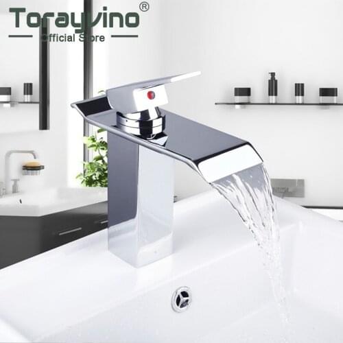 Special Design Basin Faucet Chrome Polished Single Handle Single Hole Hot Cold Waterfall Mixer Positive Basin Faucet