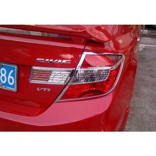 Car Styling Stickers Chromed ABS Plastic Tail Rear Light Cover For Civic 2012-2015