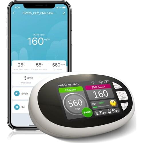Accurate Air Quality Monitor PM2.5 Detector Temperature Humidity Meter For Indoor Pollution Monitoring be connected to mobile
