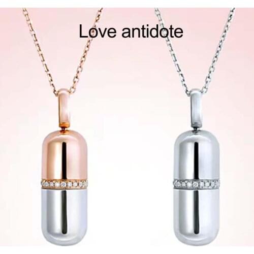 Creative Capsule Pendant 100 Languages I LOVE YOU Carved Pendant Necklace Valentine Gift