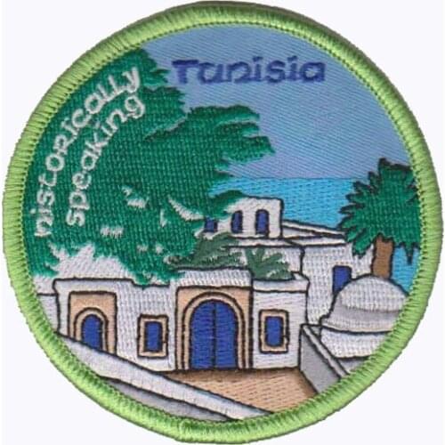 Embroidered patch with Tunisia Country Logo Embroidery Patch Letters Custom Shirt Labels Customized Designs Are Welcome MOQ50pcs