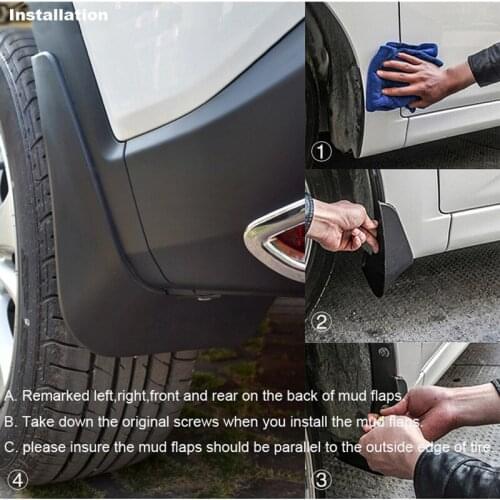 High-Quality 4pcs ABS Front & Rear Fender for MG GT Car Mud Flaps Splash Guard Mudguard Mudflaps Accessories