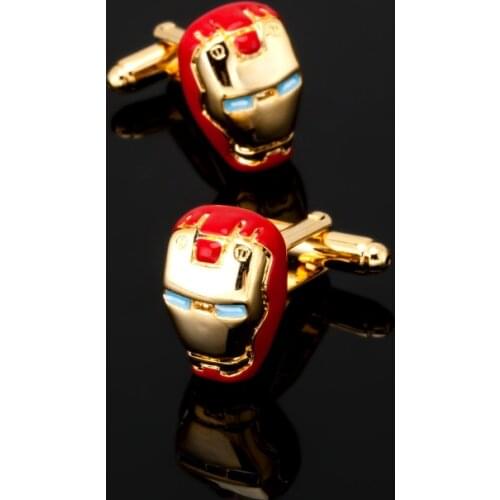 XK234 The high-end brand shirts sci-fi movie character red iron man Mens Shirt Cufflinks Wedding Jewelry Cufflinks