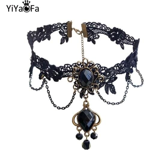 YiYaoFa Summer Party Jewelry Vintage False Collar Women Accessories Gothic Choker Necklace Flower Necklaces & Pendants GN-133
