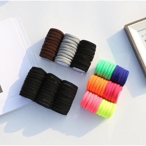 Temperament Fashion Lady Girls High Elasticity 4cm/5cm/5.5cm Medium Thick Rolled Towel Hair Rope Candy Solid Color Rubber Band
